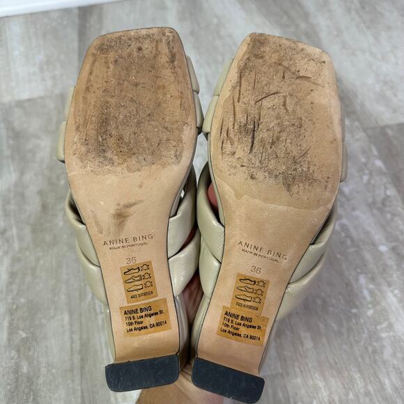 Anine Bing Cade Sandals in Beige Size 36 - Picture 6 of 9